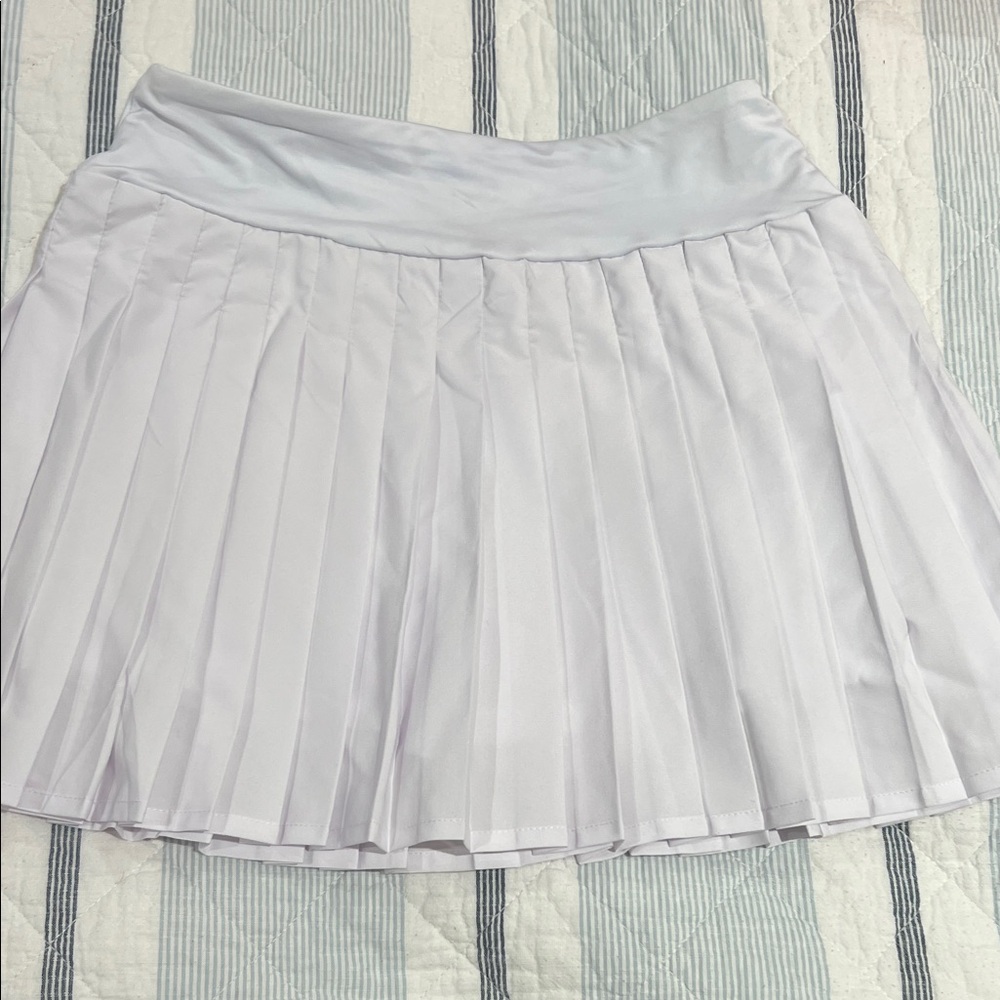 Elegant White Pleated Skater Skirt
